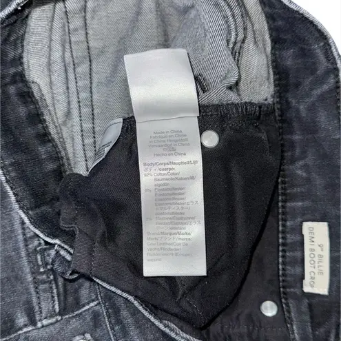 J.Crew  9” Billie Demi Boot Crop Jeans Black Gray Button Fly Raw Hem Women’s 26P