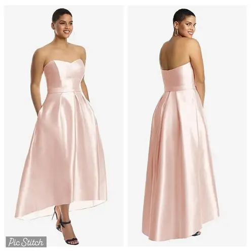 Alfred Sung Stunning New Satin Twill High Low Gown!