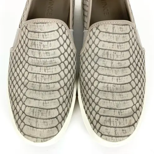 Vince  Blair Snake Embossed Leather Sneakers Dual Elastic Gore Slip On Size 7 thumbnail 2