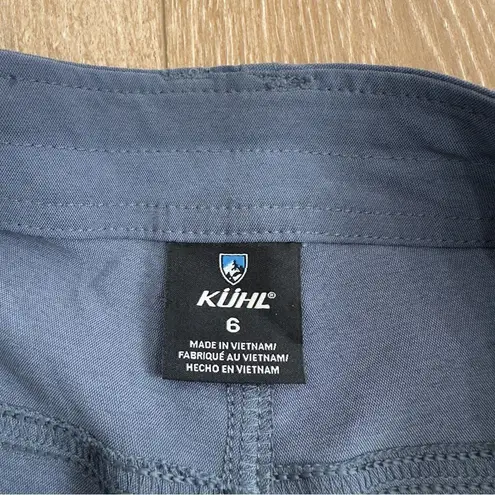 Kuhl Trekr Kapri Pants 6 Blue Stretch Hiking Travel Cropped Capri Outdoor EUC
