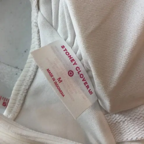 Stoney Clover Lane Stoney Clover Target One Piece Swimsuit Ribbed Heart Button Detail White M