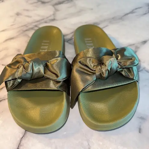 2017 Fenty Puma Olive Bow Slide Rihanna uk5 us7 8 Slides Sandals Shoes Green Size 7