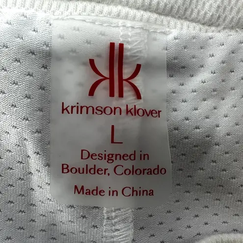 Krimson Klover Avery Mini Skort Elastic Side Striped Tennis Golf White L NWOT Size L