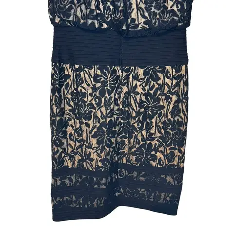 Tadashi Shoji Women's Dress Lace Blouson Waist Embroidered Lace Cap Sleeve Sz.12