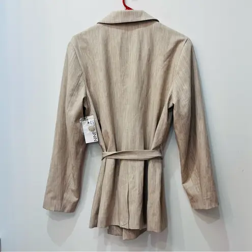 Nine West NWT Women's  Belted Blazer size Large: Tan Melange