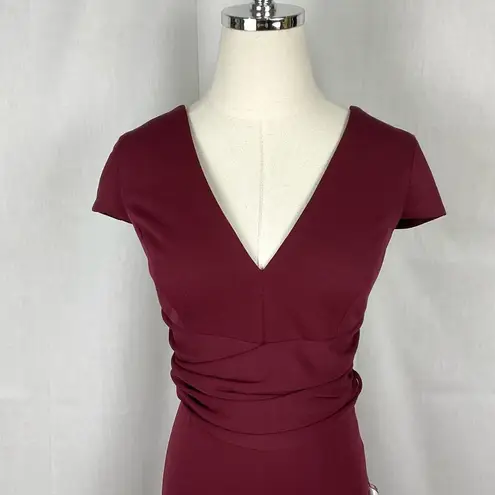 Dress the Population  Dana Dress Bodycon Sheath Burgundy Cocktail Sz Med New