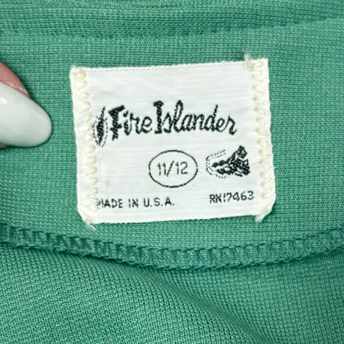 Vintage Fire Islander 60s/70s Mint Green Sleeveless Tunic Top Skirt Set w Scarf Size M