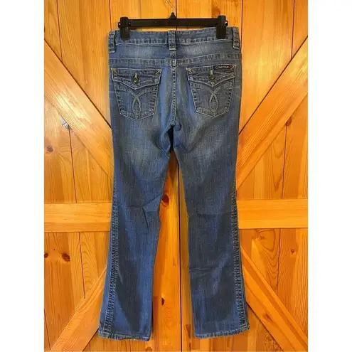 Calvin Klein Jeans Calvin Klein Blue Jeans Size 4 Lean Bootcut Distressed Stretch (3578)