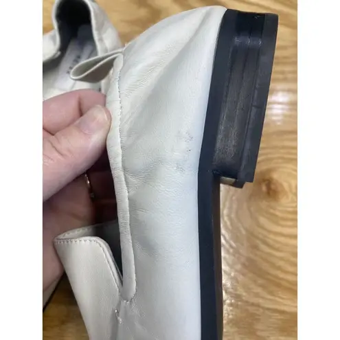 Reiss Aisley Loafer Womens 10 Ivory Leather Slip On Square Toe Comfort Shoes S33