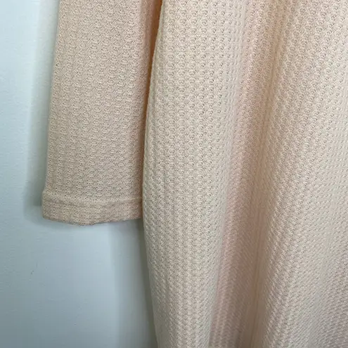 Cream Pink Long Sleeve Funnel Neck Pullover Tunic Shirt Women's Size Small S