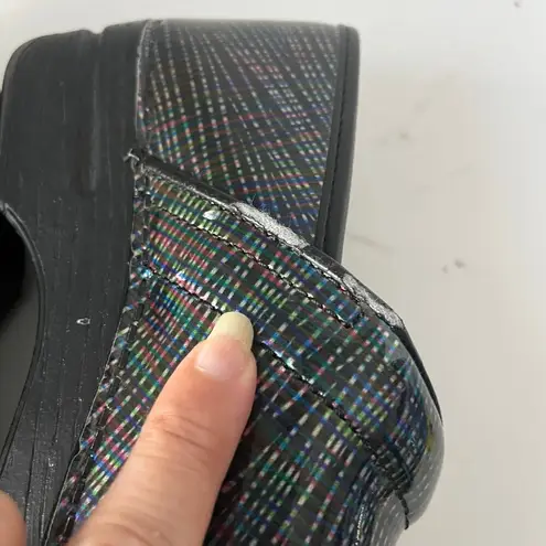 Dansko Professional Womens Clogs Shoes Sz 42 Black Silver Stripe Comfort Nurse