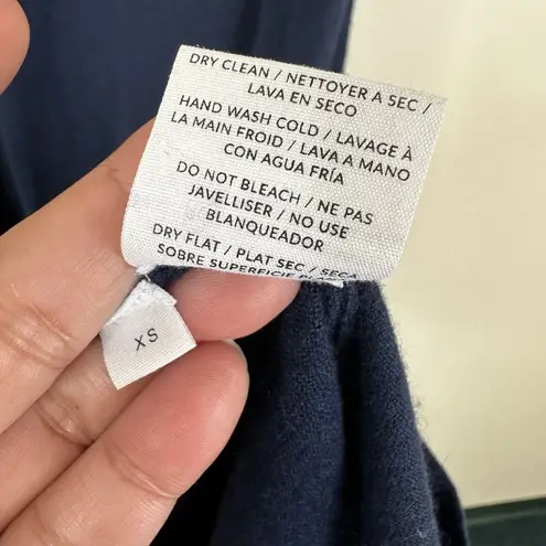 NAADAM Dress Womens XS Navy Blue Silk Cashmere Sleeveless Mini Shift