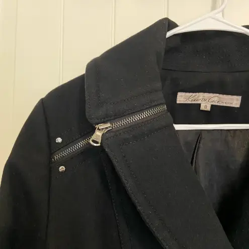 Kenneth Cole women’s black wool melton trench coat — size 8‎