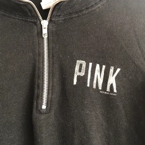 PINK - Victoria's Secret VS Pink Black Quarter ZIP Pullover