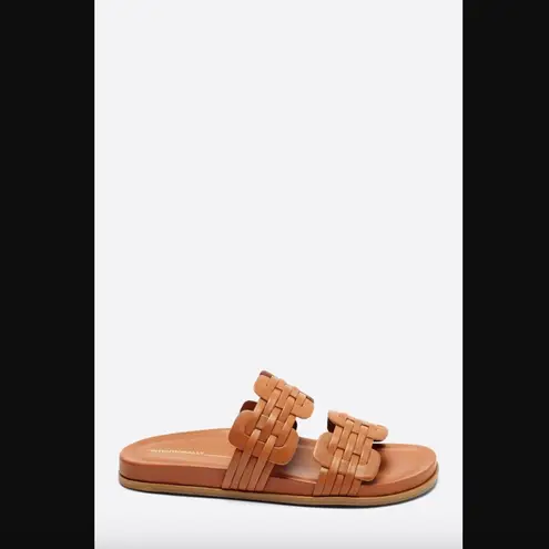 Intentionally Blank Brian Tan Brown Leather Slide Sandals 39 / US 8.5