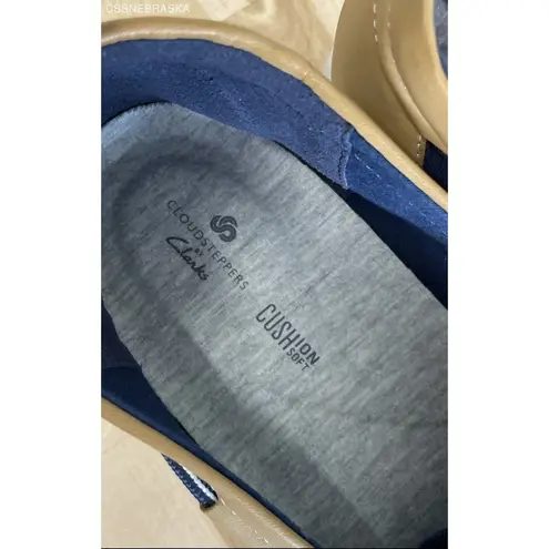 CloudSteppers Clarks Tan Blue Women's Comfort Boot Loafer Shoes Brown Size 8.5