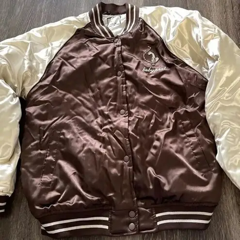 Baby Phat Vintage Puffer Bomber Jacket Satin Liner White Stones Women’s Sz 2XL