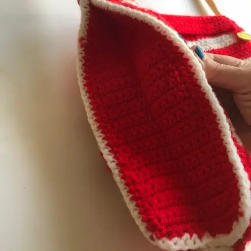 Handmade Patriotic Handbag Crochet Macrame VTG