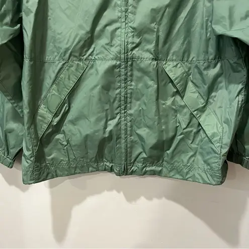 Lands' End Women's Wind Breaker Rain Jacket Hooded Green Size Medium 10