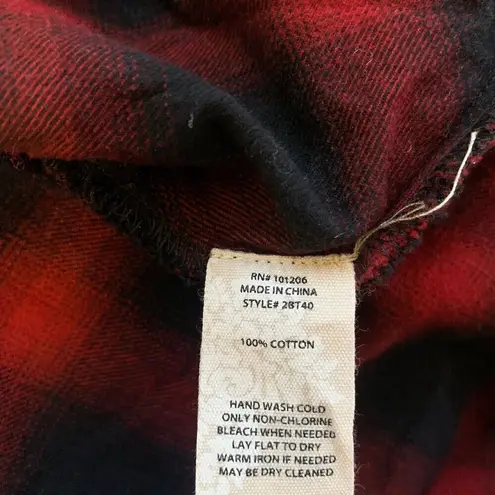 Soft Surroundings Womens Size Medium Red Plaid Full Zip Manchester Tunic Top