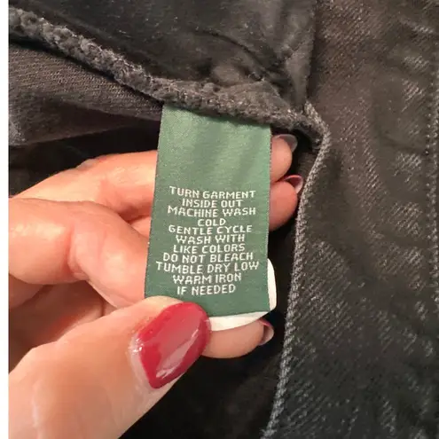 LRL Lauren Jean Co. Black Denim Pencil Knee Length Jean Skirt, Size 12P, EUC