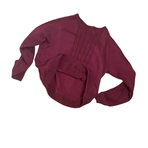 Tuckernuck Cable Knit Reid Sweatshirt in burgundy Medium Red