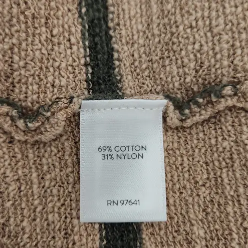 J. Jill Peach and Green Oversized Striped Hoodie Pullover Size XL