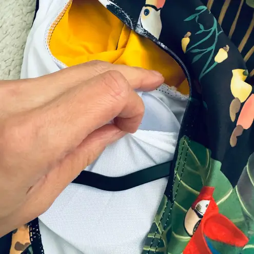 Summer cute safari printed 90's vibe style one piece swimsuit with Self belt tie Green Size M