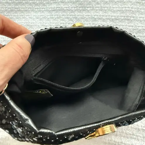 Bueno Vintage Black Sequin Evening Bag
