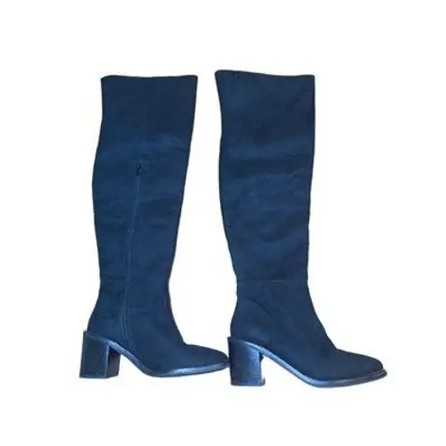 Seychelles Womens Thigh High Black Suede Boots Size 9 Block Heel