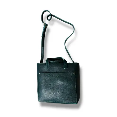 Portland Leather Almost Perfect Zip Mini Crossbody Tote Dark Green MSRP $132