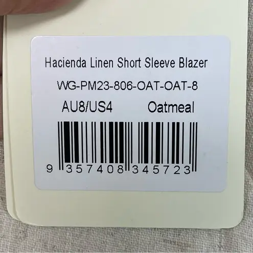 Peppermayo Hacienda linen short sleeve blazer SZ 4