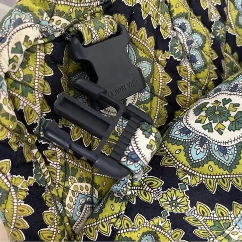 Vera Bradley  Messenger Bag Cambridge Pattern Black Green White Adjustable Strap