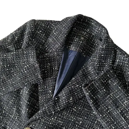 Saks 5th Avenue Saks‎ Fifth Avenue Tweed Blazer Jacket Womens L Blue Woven Academia Office