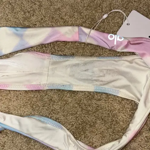 Alo X Frankies Bikinis Cheeky Bikini Bottom Pastel Checker Size S White