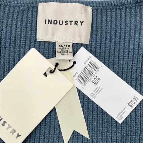 Industry Slate Blue Scoop Neck Ribbed Sweater NWT Size XL