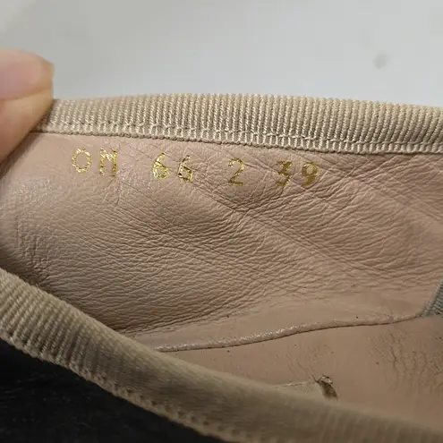 Valentino Garavani Black rockstud leather ballerina flat espadrilles Size 39