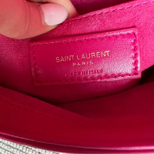 Saint Laurent YSL Le 57 Hobo Bag in Quilted Leather in Pink Bubblegum