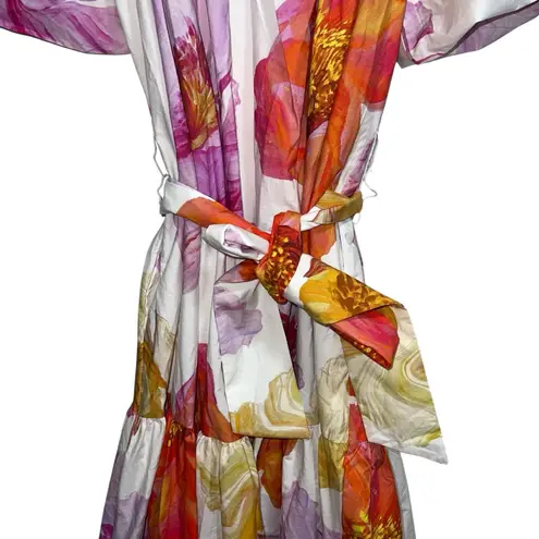 Anthropologie NEW NWT  Short Sleeve Midi Tent Dress Floral Print