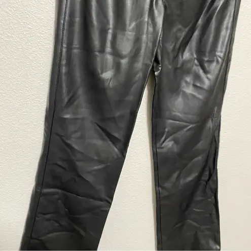 ZARA NWT  Black Faux Leather Straight Leg Pants