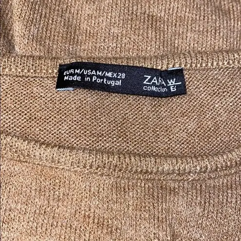 ZARA ✨HP✨ Camel Ruffle Open Shoulder Sweater✨