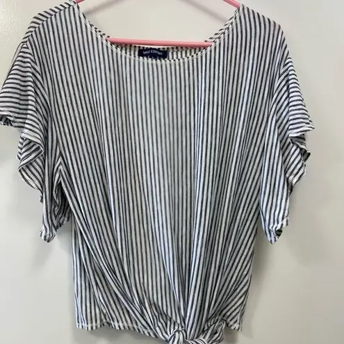 Max edition  striped women's blouse size Large w tie front thumbnail 1