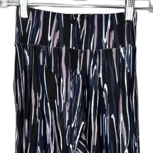 925 Fit Leggings Womens Small Black White Pink Stripe Casual Workout Athleisure