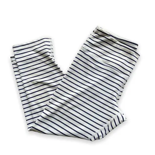 Scorpio Sol Scorpio Sol Womens Leggings Size XS Navy Blue White Striped Cropped Length - Image 1