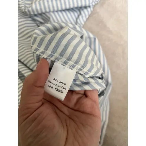 Garnet Hill Women’s Striped Button 100% Cotton Blouse Size 14 Beach Vacation