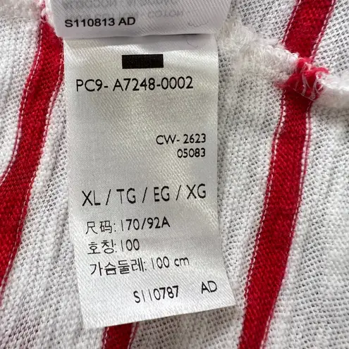 Levi's ‎ Striped Long Sleeve Top Red and White Cotton Blend Boxy Fit XL