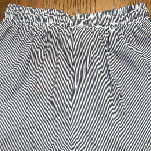 Edikted Mid-Rise Elastic Drawstring Waist Pinstripe Shorts Size XS Blue & White
