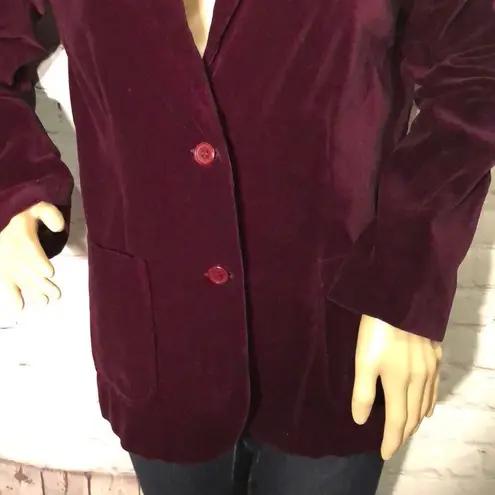 Private Line Vintage Burgundy Red Velvet Blazer 10 Small 70s or 80s Size undefined