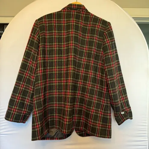 Vintage wool blend plaid women’s blazer size 18 XL Black