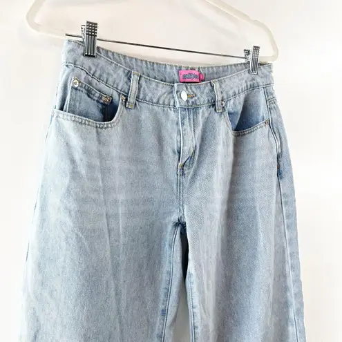 Edikted Low Rise Wide Leg Baggy Cotton Jeans Light Wash Blue Medium - Image 10